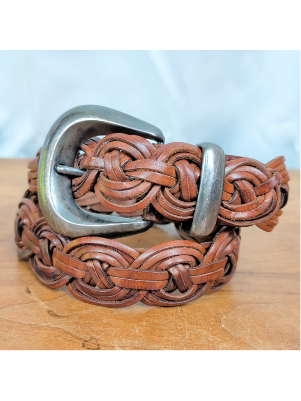 Another Line Inc. Vintage Woven Belt With Chunky Buckle